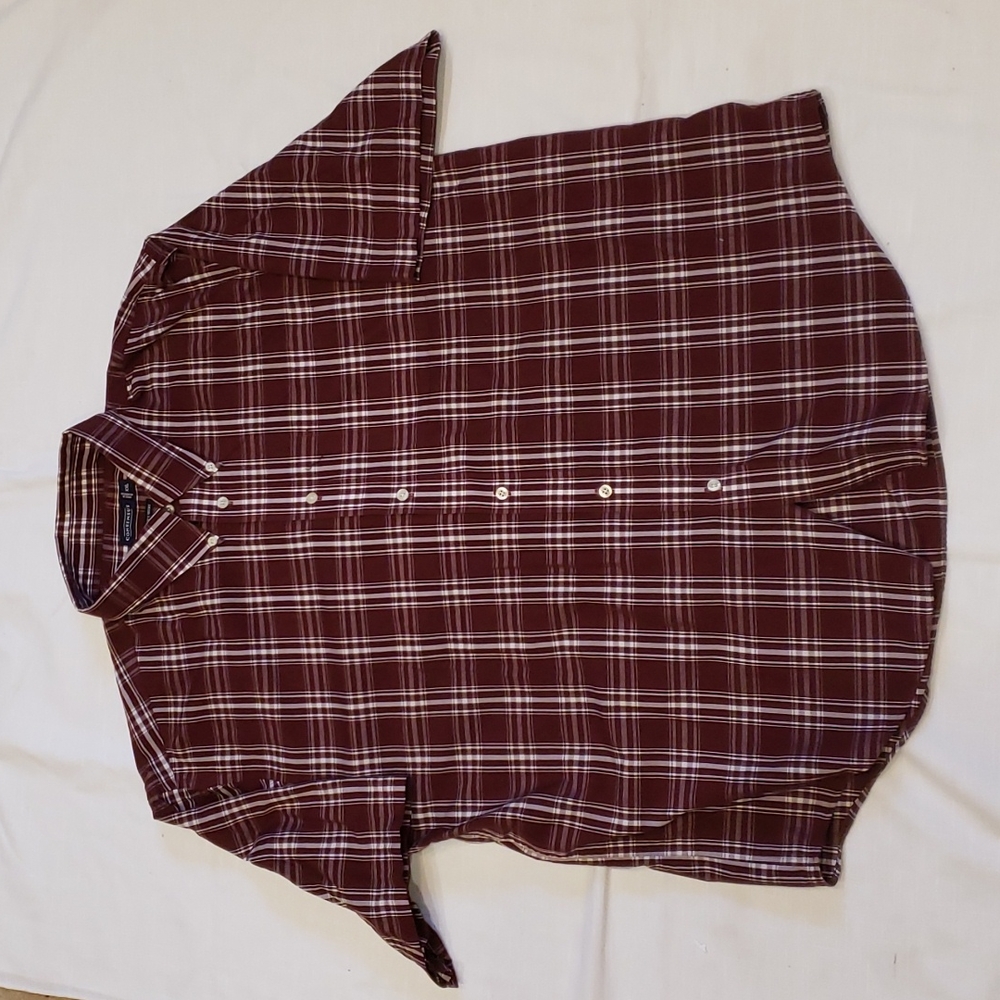 3/$18 Burgandy plaid shirt